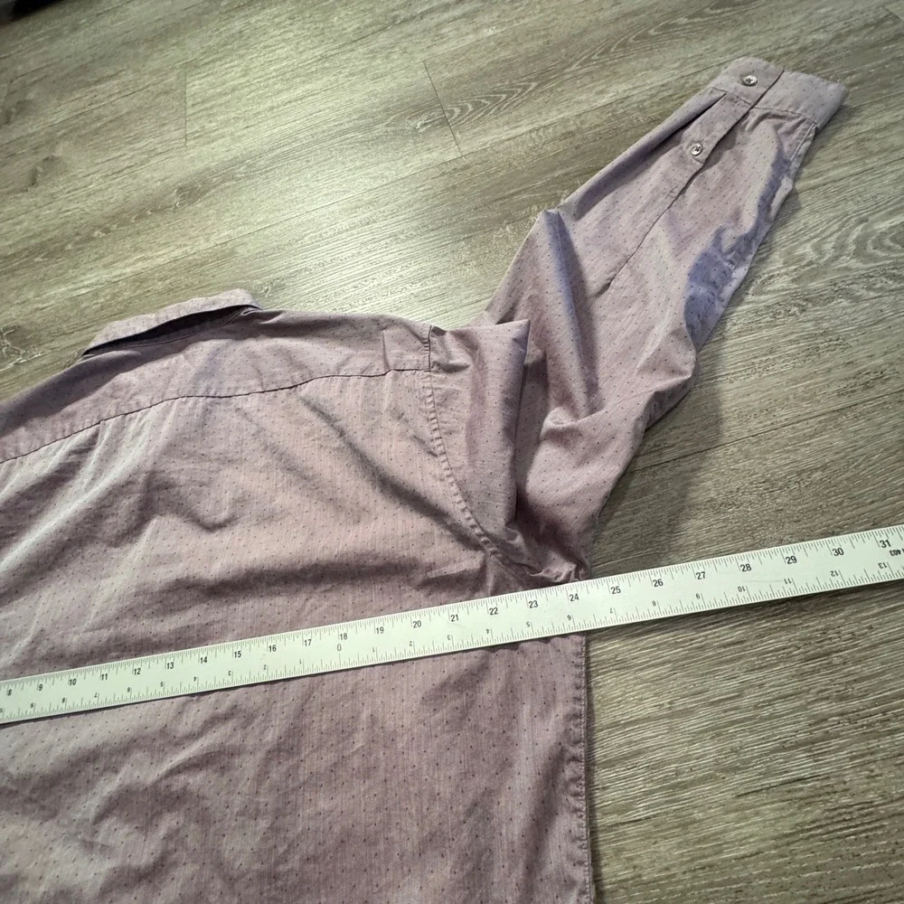 Theory Shirt Mens XL Purple Dotted Cotton Quiet Luxury Preppy Old Money Casual